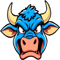 Angry Blue Cow